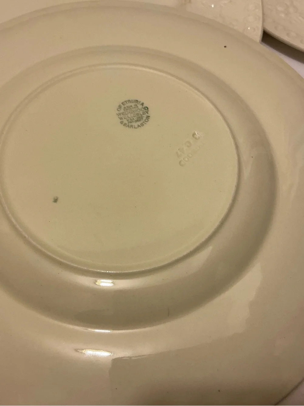 Wedgwood Cream Embossed Floral Dinner Plates - Set of 3 G26